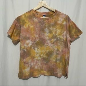 Old Navy Tie Dye Cotton Short Sleeve T Shirt Size Medium Pink Orange White